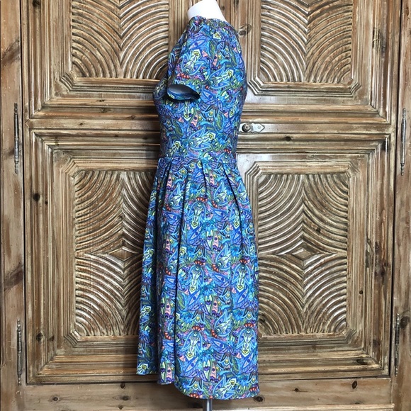 B2 Amelia dress by LuLaRoe blue paisley S - Picture 3 of 7